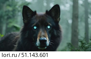 A wolf moves stealthily through lush greenery at dawn, showcasing its natural habitat. Стоковое AI-видео, аниматор Данила Большаков / Фотобанк Лори
