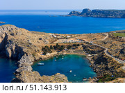 Agios Pavlos Lindos Beach at Rhodes Island. (2017 год). Стоковое фото, фотограф Емельянов Евгений Викторович / Фотобанк Лори