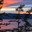 Baikal Lake in the evening after the rain. Silhouettes of green larch trees on the shore of Olkhon Island against the backdrop of a colorful sunset sky. Picturesque landscape, natural background. Стоковое фото, фотограф Виктория Катьянова / Фотобанк Лори