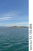 Baikal Lake in summer sunny day. Vertical video of a passenger ferry crossing the Olkhon Gate Strait. Beautiful seascape. Summer travel to Olkhon Island. Стоковое видео, видеограф Виктория Катьянова / Фотобанк Лори