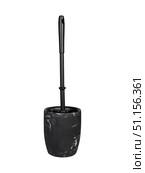 Elegant Modern Black Marble Toilet Brush with Holder - Minimalist Bathroom Essential for Hygiene and Cleaning. Стоковое фото, фотограф Максимова Марина / Фотобанк Лори