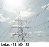 One power line support. Стоковое фото, фотограф Андрей Митин / Фотобанк Лори