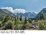 Mountain Landscape of Ala-Archa National Park, Tian Shan Mountains, Kyrgyzstan. Стоковое фото, фотограф Ирина Кононова / Фотобанк Лори