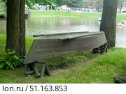 Old upturned rowboat on the shore. Стоковое фото, фотограф Константин Тимофеев / Фотобанк Лори