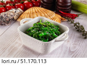 Japanese Chuka Wakame with sesame seeds. Стоковое фото, фотограф Андрей Старостин / Фотобанк Лори