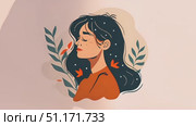 A moment of reflection illustrated with nature themes and calming colors. Стоковое AI-видео, аниматор Данила Большаков / Фотобанк Лори