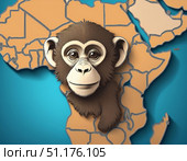 Monkeypox infection virus prevalence on the african continent smallpox, rash, emphasizing the role of primates in transmission and regional outbreaks, smallpox. Other definitions - mpox, mpxv, mpx. Стоковое AI-изображение, AI-художник Андрей Ка / Фотобанк Лори