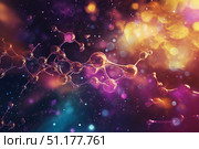 Molecular structures in chemical interactions. Стоковое AI-изображение, AI-художник Михаил Коханчиков / Фотобанк Лори