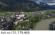 Kufstein town with Castle Festung fortress (2023 год). Стоковое видео, видеограф Михаил Коханчиков / Фотобанк Лори