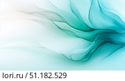 Soft flowing waves in shades of teal against a light background. Стоковое AI-изображение, AI-художник Katsiaryna Repich / Фотобанк Лори