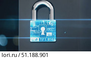Discover advancements in cybersecurity as digital locks showcase cutting-edge technology at the annual tech expo in Silicon Valley. Стоковое AI-видео, аниматор Данила Большаков / Фотобанк Лори
