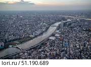 Вид с телебашни Tokyo Skytree на закате. Япония. Июль 2025. Стоковое фото, фотограф Владимир Макеев / Фотобанк Лори