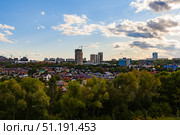 Панорама Казани, летний вечер. Стоковое фото, фотограф Илья Лернер / Фотобанк Лори