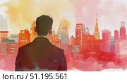 Experience the stunning transformation of New York City as the sun rises, illuminating the iconic skyline with warm hues and vibrant energy. Стоковое AI-видео, аниматор Данила Большаков / Фотобанк Лори