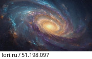 Stunning galaxy spiral captures the beauty of the cosmos at night. Стоковое AI-видео, аниматор Ekaterina Ismagilova / Фотобанк Лори