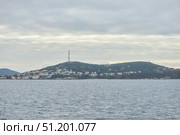 ISTANBUL, TURKEY - NOVEMBER 26, 2021: Princes' Islands, view from the ship. The Sea of Marmara. Редакционное фото, фотограф Наталия Кирсанова / Фотобанк Лори
