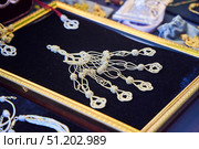 Folk art, traditional weaving of the peoples of the Caucasus. Macrame. Стоковое фото, фотограф Наталия Кирсанова / Фотобанк Лори