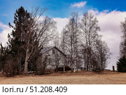Winter's Whisper on a Landscape Near a Quaint House in Karelia, Finland. Стоковое фото, фотограф Aleksandr Golubev / Фотобанк Лори