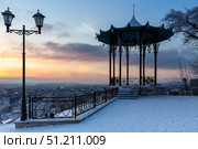 Panorama of the park and the city of Pyatigorsk on a frosty winter evening (2023 год). Стоковое фото, фотограф Юлия Белоусова / Фотобанк Лори