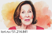 An older woman reflects on her journey and shares valuable insights while seated against a vibrant, inviting backdrop, showcasing her warmth and charm. Стоковое AI-видео, аниматор Данила Большаков / Фотобанк Лори