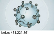 Rotating metallic molecular structure displaying complex atomic bonds, revealing intricate nanoscale scientific connections and technological interactions. Стоковое AI-видео, аниматор Юрий Поздников / Фотобанк Лори