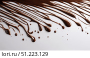 Minimal chocolate drizzle on flat surface, no noise, clean styling. Стоковое AI-изображение, AI-художник ALLA YURTAYEVA / Фотобанк Лори