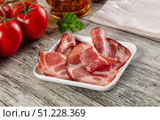 Italian Cured pork neck slices. Стоковое фото, фотограф Андрей Старостин / Фотобанк Лори