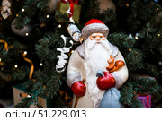 New Year's decorations. Soviet Christmas tree. Old retro cotton toy. Father Christmas. The 1930s. Стоковое фото, фотограф Photojuli / Фотобанк Лори
