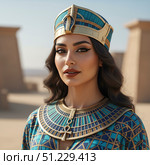 Egyptian beauty - portrait of a young beautiful woman in national costume. Generated by AI. Стоковое AI-изображение, AI-художник Андрей Аркуша / Фотобанк Лори