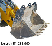 Ковш современного экскаватора на белом фоне. Bucket of a modern excavator on a white background. Стоковое фото, фотограф Татьяна Д / Фотобанк Лори