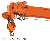 Верхняя балка подъемного крана на белом фоне. Close up at top beam of crane mobile on white background. Стоковое фото, фотограф Татьяна Д / Фотобанк Лори