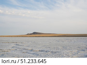 Landscape of salt lake Baskunchak. View of Mount. Стоковое фото, фотограф Екатерина Золина / Фотобанк Лори
