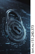 Digital padlock on abstract background representing cybersecurity. Стоковое AI-видео, аниматор KATERINA AI / Фотобанк Лори