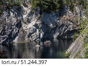 Russia. Summer landscape of the Ruskeala mountain park. The turquoise and marble canyon in summer. Russia, Republic of Karelia, village of Ruskeala. Стоковое фото, фотограф Photojuli / Фотобанк Лори