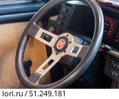 Classic Fiat Ritmo Abarth 125 TC (1983) Car Interior with Steering Wheel (2024 год). Редакционное фото, фотограф Sergakoff / Фотобанк Лори