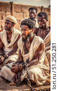 Ancient Israelite Slaves Chained in Egypt During Forced Labor. Generative AI. Стоковое AI-изображение, AI-художник Roman Zavorotny / Фотобанк Лори