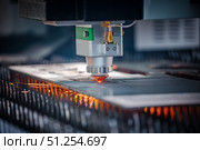CNC Laser cutting of metal, modern industrial technology. Стоковое фото, фотограф Андрей Армягов / Фотобанк Лори
