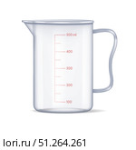 Transparent Measuring Cup with Handle Illustration. Стоковая иллюстрация, иллюстратор Андрей Апоев / Фотобанк Лори