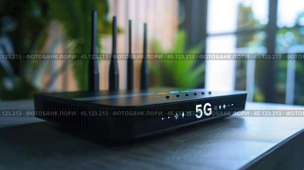 5G wi-fi роутер. Стоковое AI-изображение, AI-художник Александр Жуков / Фотобанк Лори