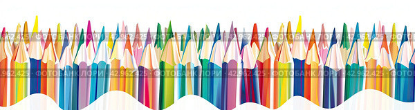 A banner with sharpened colored pencils for drawing. The concept of childhood. Стоковое фото, фотограф Ярославский Максим / Фотобанк Лори
