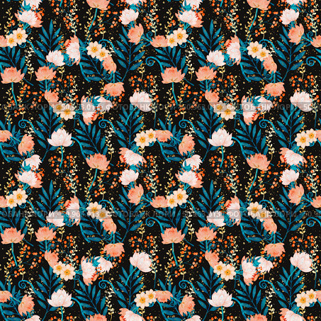 A Beautiful and Vibrant Floral Pattern That Stands Out on a Dark Background Design. Стоковая иллюстрация, иллюстратор Елена Захаревич / Фотобанк Лори