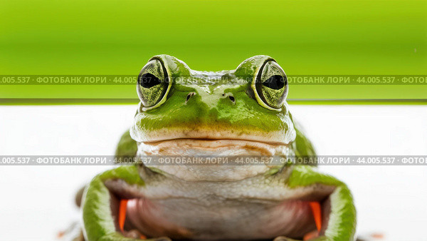 A close up of a frog sitting on the ground with its eyes closed, AI. Стоковое AI-изображение, AI-художник Сергей Старуш / Фотобанк Лори