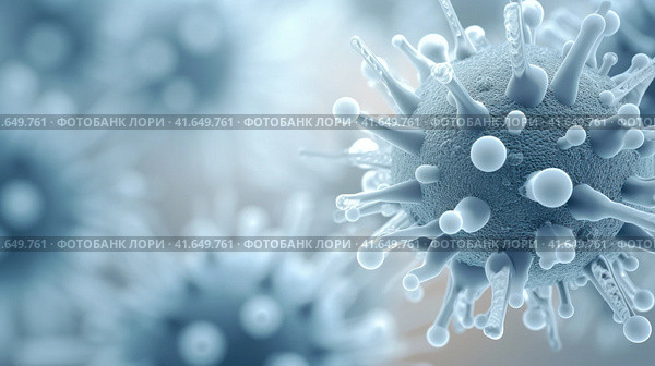 A close up of a virus that has been infected, AI. Стоковое AI-изображение, AI-художник Сергей Старуш / Фотобанк Лори
