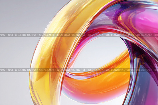 A colorful, abstract design with a yellow and orange swirl. Стоковое AI-изображение, AI-художник Ярославский Максим / Фотобанк Лори
