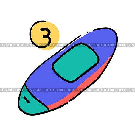 A colorful and playful illustration of a bandage with a number 3. Perfect for representing medical care. first aid. or wound healing. Стоковая иллюстрация, агентство Ingram Publishing / Фотобанк Лори