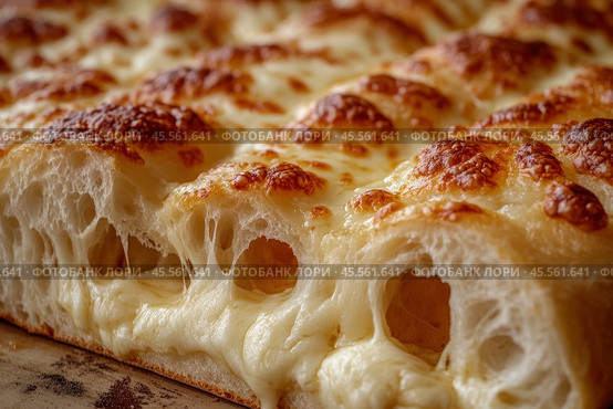 A detailed macro photograph showcasing the intricate texture of a white wheat bread crumb. Стоковое AI-изображение, AI-художник Ярославский Максим / Фотобанк Лори