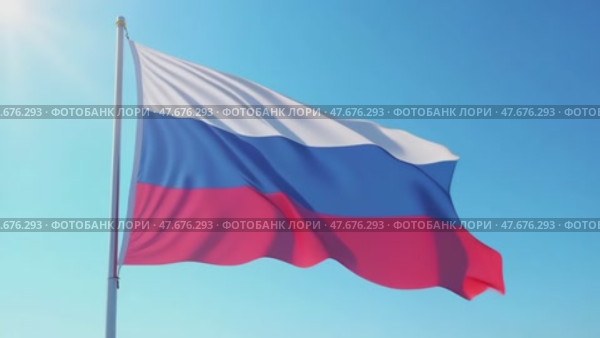 A flag with the word Russia on it. Стоковое AI-видео, аниматор Виктория Кольцова / Фотобанк Лори
