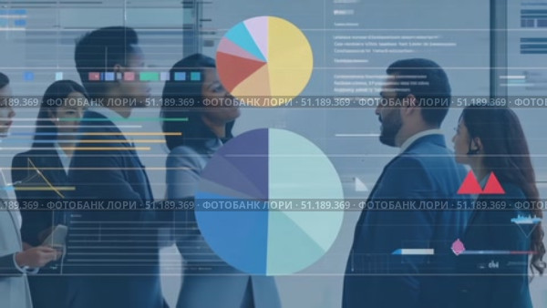 A group of diverse business professionals engage in discussion about strategic planning and collaboration in a sleek modern office environment. Стоковое AI-видео, аниматор Данила Большаков / Фотобанк Лори