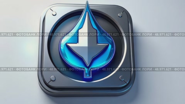A liquid-metal 3D download icon with melting droplet effect, silver and blue tones, modern and futuristic high-tech appearance. Стоковое AI-видео, аниматор Sergey Grishin / Фотобанк Лори
