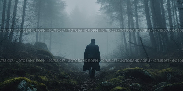 A norse scandinavian god Vidar standing in the middle of a forest. Generative AI image. Стоковое AI-изображение, AI-художник Сергей Старуш / Фотобанк Лори